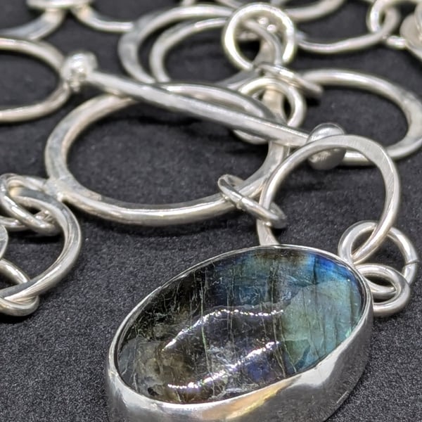 Handmade sterling silver statement chain necklace, Sterling silver chunky chain 