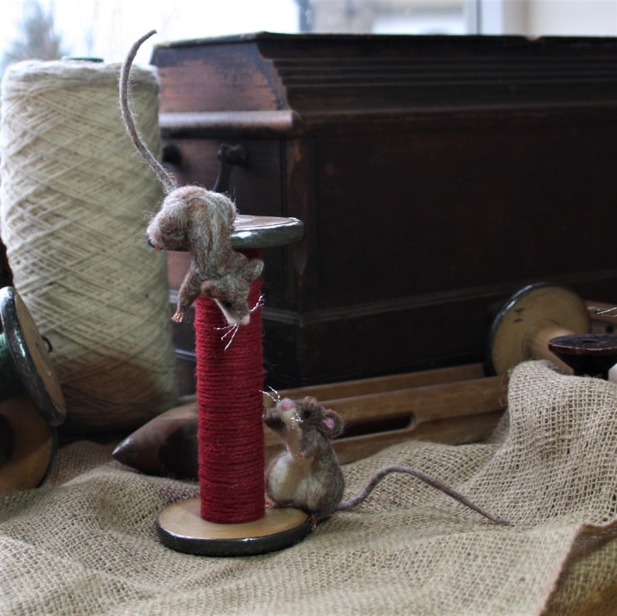 Mill Mice - needle felted mouse sculpture