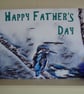 Fathers Day Kingfisher Card Blank Inside Unique Design. - Image 1