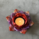Lotus Flower Tealight Holder in Red