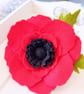 Handmade Felt Poppy Brooch: Floral Coat Pin - Image 3