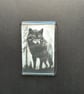 Lone Wolf Forest Fridge Magnet – Gothic Monochrome Art