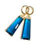 Long Blue Zircon Crystal Earrings, Gold Blue Dangles