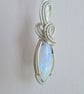 925 Silver & Natural Rainbow Moonstone Necklace Pendant Gift Crystal Jewellery - Image 10