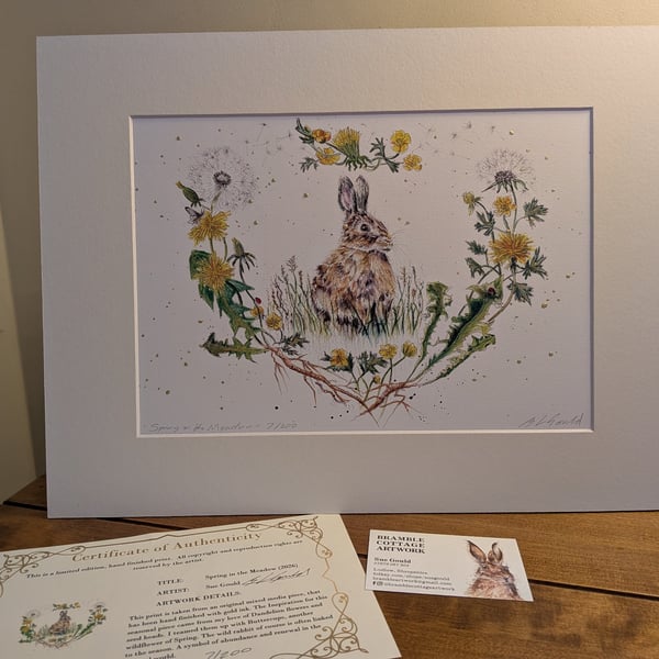 Spring in the Meadow, an A4 or A5 limited edition hand finished signed print.