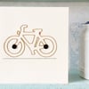 Bicycle Card. Hand Sewn Card. Bike Card. Blank Card. Cycling Card. Travel.