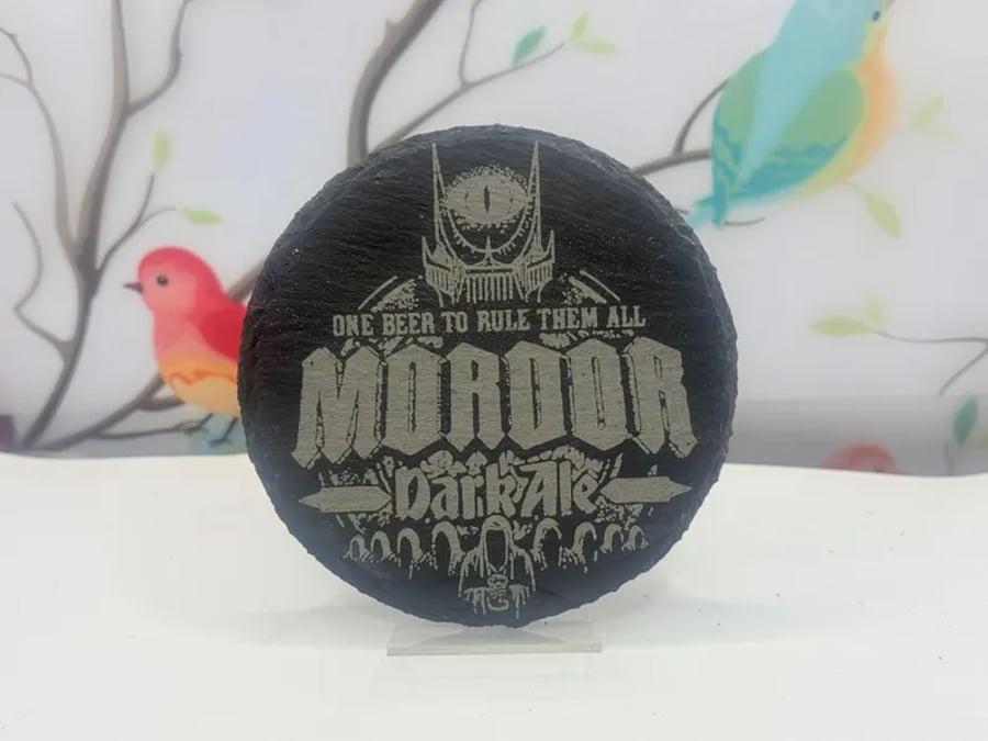 Mordor Dark Ale Laser Etched Coaster