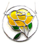 Rose Ring Suncatcher Stained Glass Yellow Handmade Gift Flower - Image 4