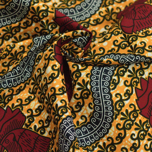 Red hen african ankara wax printed fabric in 100% cotton sold by the yard