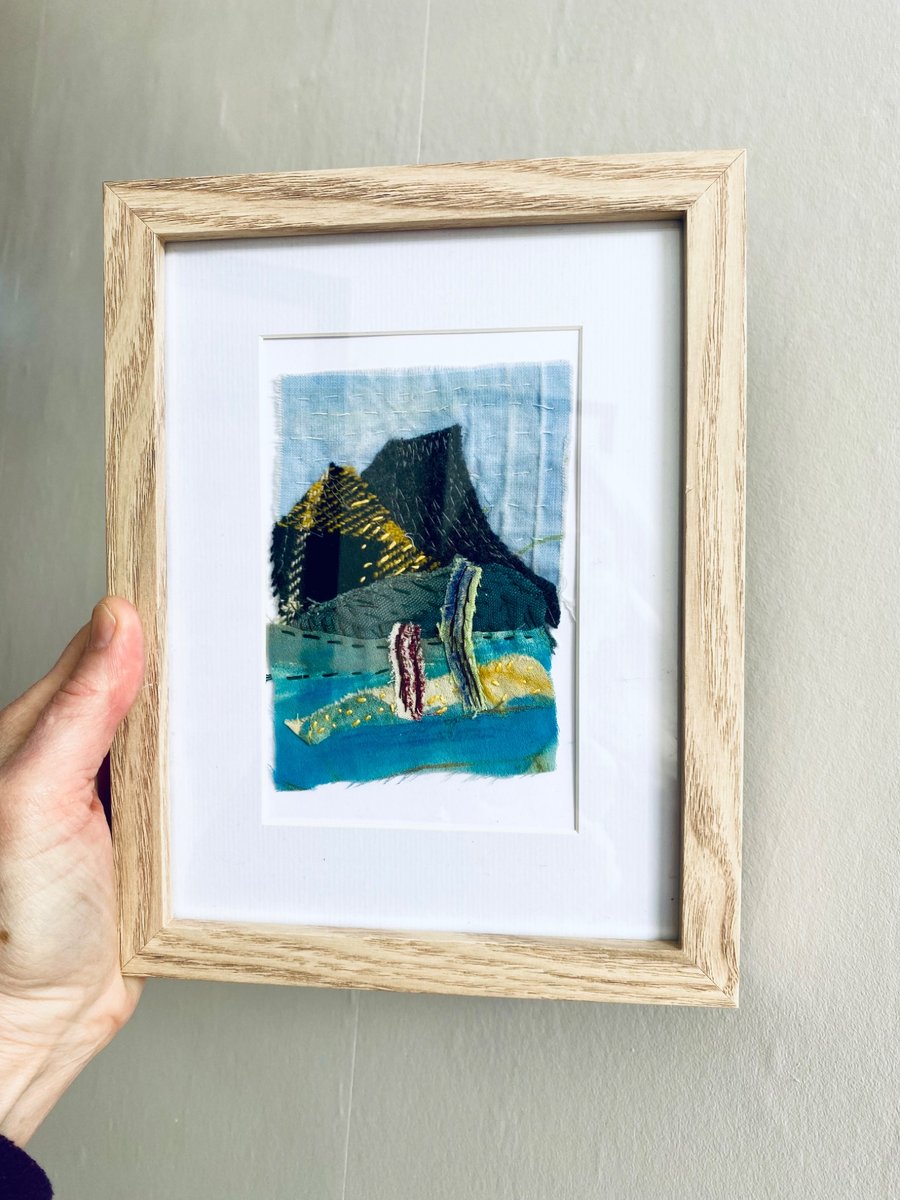 Abstract textile landscape, magic mountains