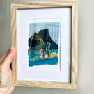 Abstract textile landscape, magic mountains