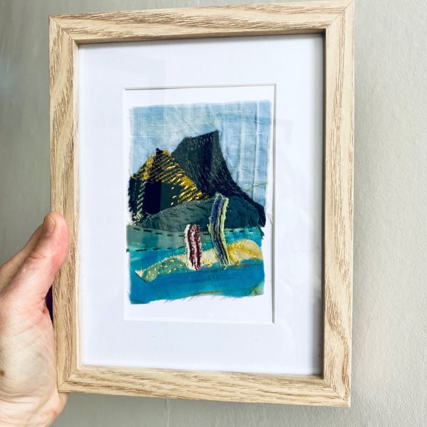 Abstract textile landscape, magic mountains