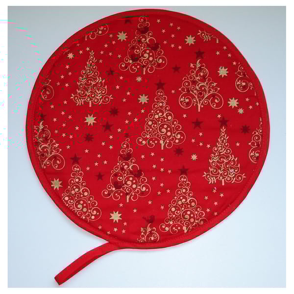 Christmas Robin Tree Aga Hob Lid Mat Pad Hat Cover Surface Saver Xmas