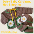 Crochet Pattern Baby Cardigan, Hat and Booties, Same Day Delivery PDF 181