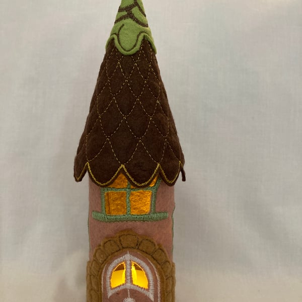 Felt fairy tea light house. 