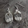 Trees ceramic and sterling silver drop earrings in black and white