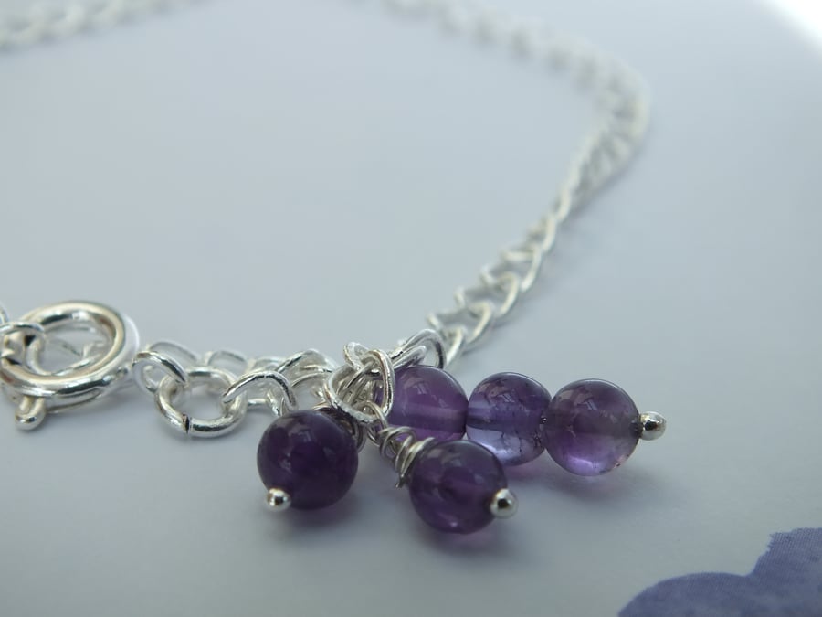 Anklet Amethyst Ankle Jewellery, ankle bracelet, mum gift idea for the summer,