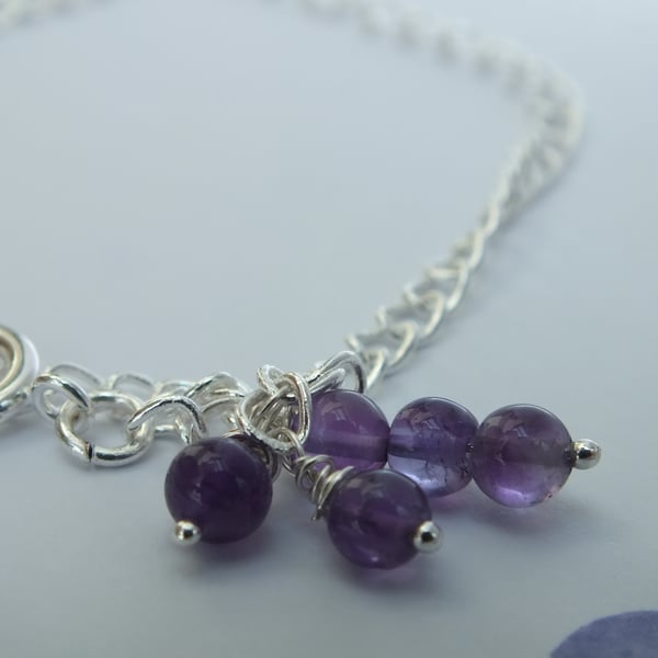 Anklet Amethyst Ankle Jewellery, ankle bracelet, mum gift idea for the summer,