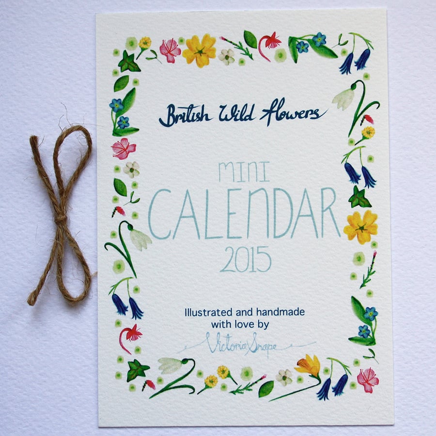 British wildflowers- mini 2015 calendar