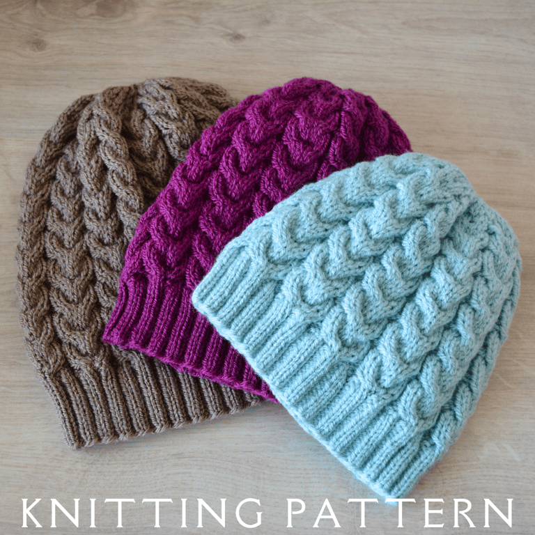 The Wickham Cable Hat Family Knitting Pattern PDF Version By Email