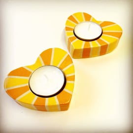 SUNNY CERAMIC HEART TEALIGHT CANDLE HOLDER