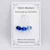 Lampwork Stitch Markers - Blue Gradient Trio