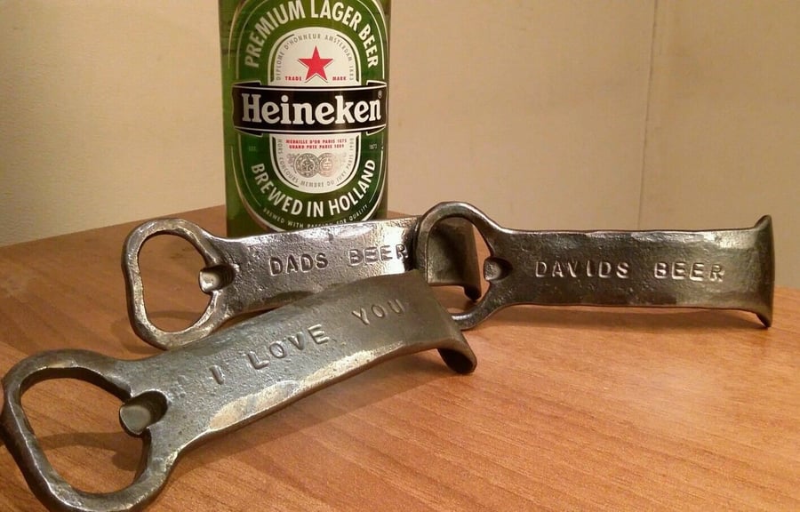 Personalized Iron Beer Bottle Opener 6th Wedding Anniversary Men Birthday
