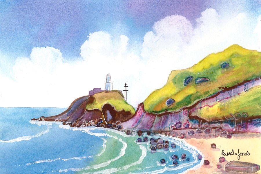 Mumbles Lighthouse, Swansea Bay, Wales, in 14 x 11'' Mount