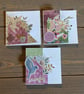 Set of 3 Shaped Front Floral Layered Greetings Cards 