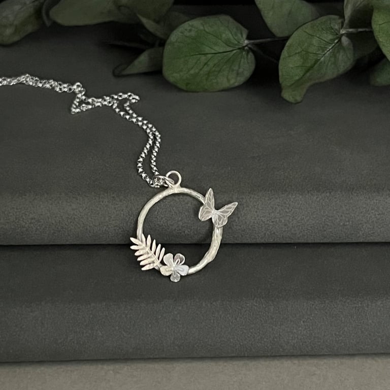 Nature Pendant 4 Unique Handmade Sterling Silver Jewellery Gift