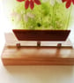 Fused Glass Flower Art: Freestanding Floral Panel on Oak Stand - Image 4