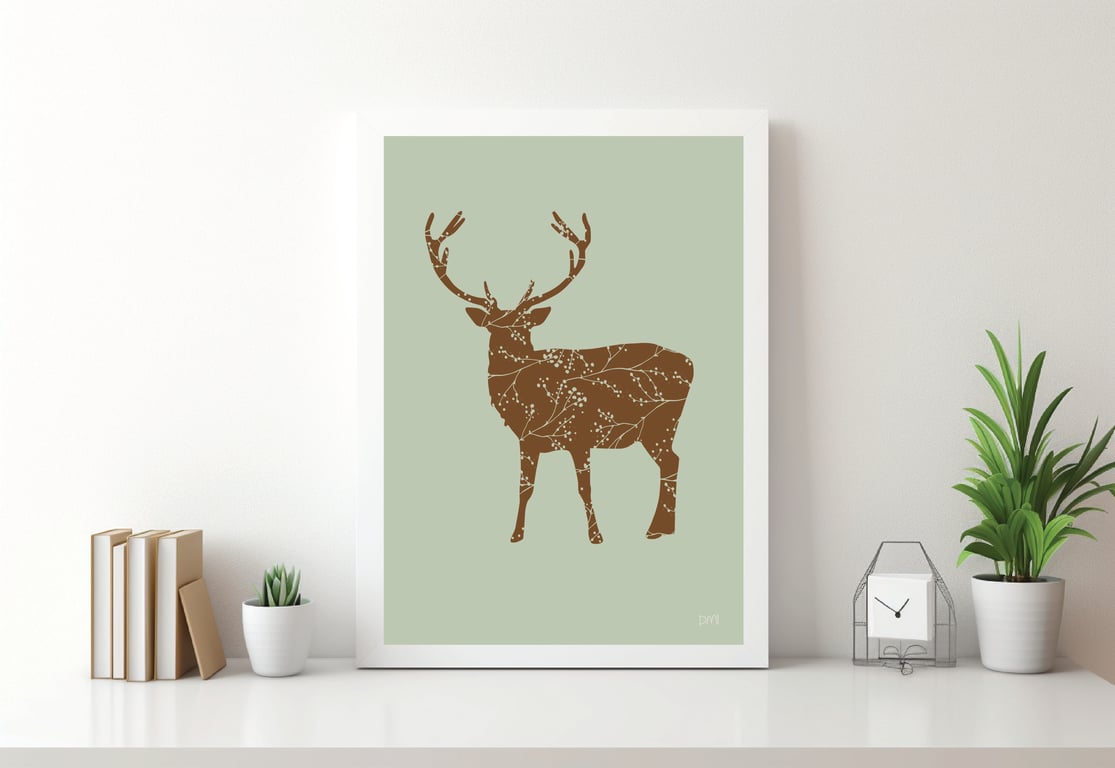 Forest Stag A4 Art Print
