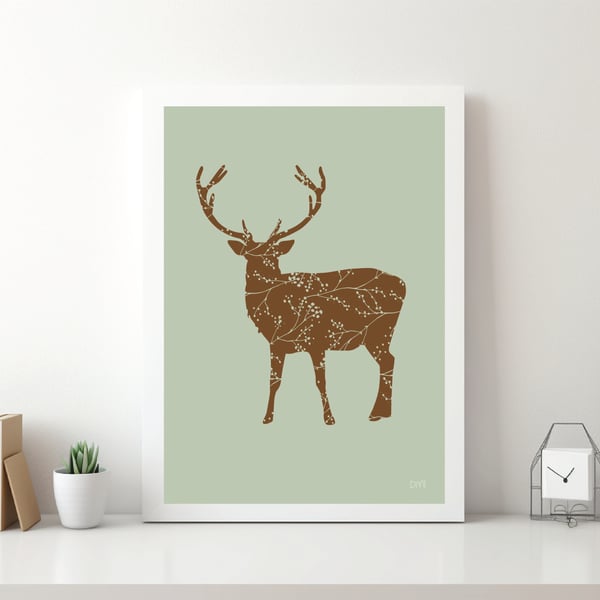 Forest Stag A4 Art Print