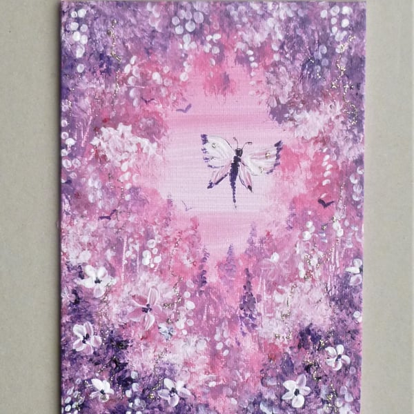 acrylic fantasy garden art painting ( ref F 548.A5 )