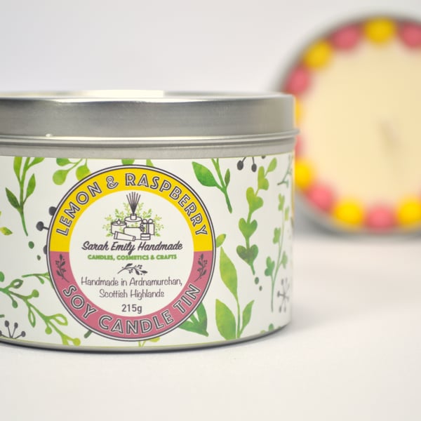 Lemon & Raspberry Candle Tin