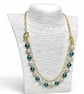 Summer Seconds -Animal Print and Green Glass Bead Statement Necklace, - Image 4