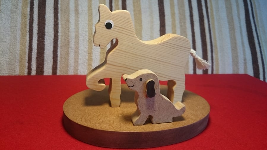 Horse & Hound (38) Wooden Ornamental Handmade  