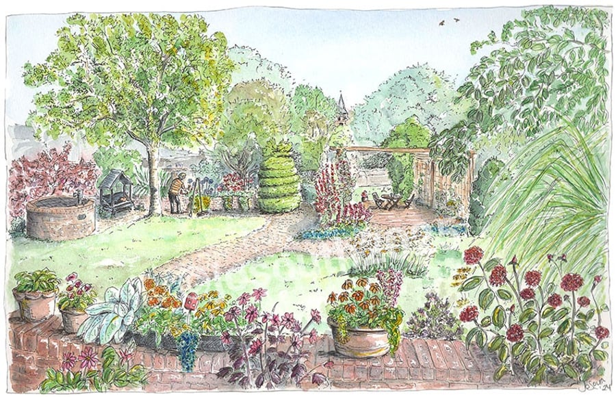 Overton Oasis, St Mary's Garden - Limited Edition Art Print