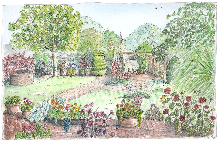 Overton Oasis, St Mary's Garden - Limited Edition Art Print