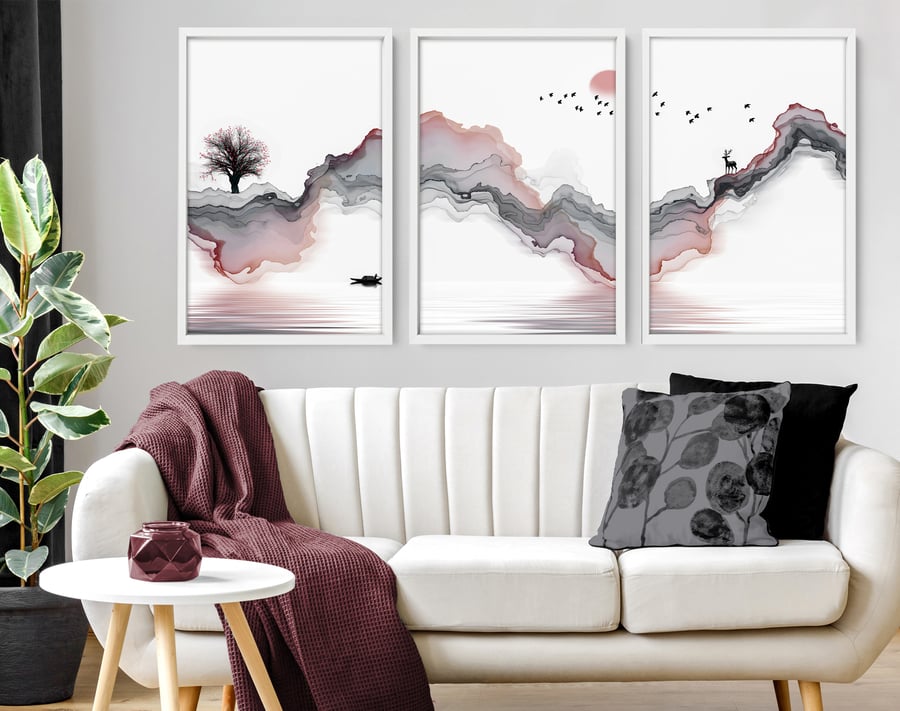 Living room wall decor, Home Decor Wall hanging, Japanese Art New Home gift