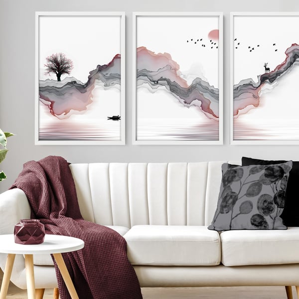 Living room wall decor, Home Decor Wall hanging, Japanese Art New Home gift