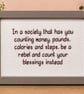 Count Your Blessings – Inspirational Handmade Cross Stitch – Framed Gift 7x5 - Image 2