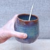 Yerba Mate gourd calabash cup bowl bombilla wheel thrown in stoneware pottery 