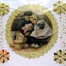 Caring is Sharing - Hand Crafted 3D Decoupage Card - Blank 2945