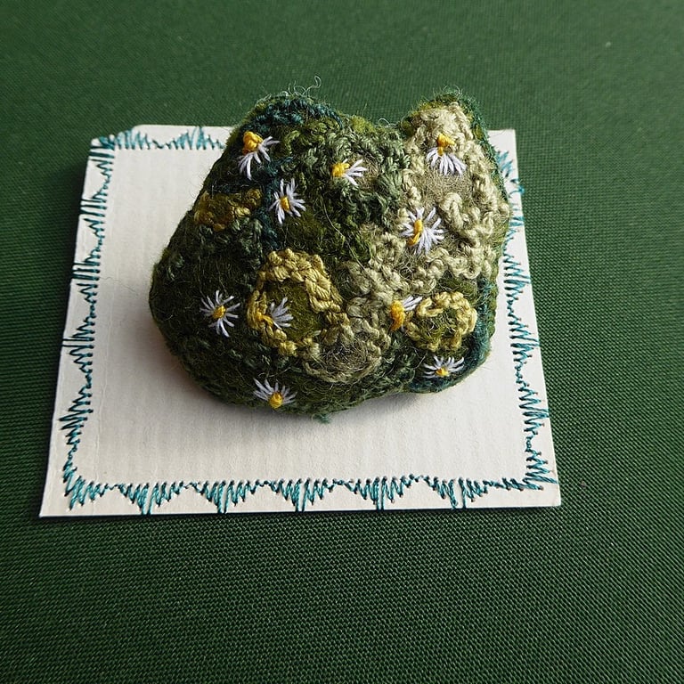 embroidered felted brooch