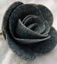 Hardened Fabric Light Denim Rose Brooch - Image 2