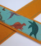 Dinosaur themed Bookmark for child - fabric and felt, aqua mini dinos - Image 2