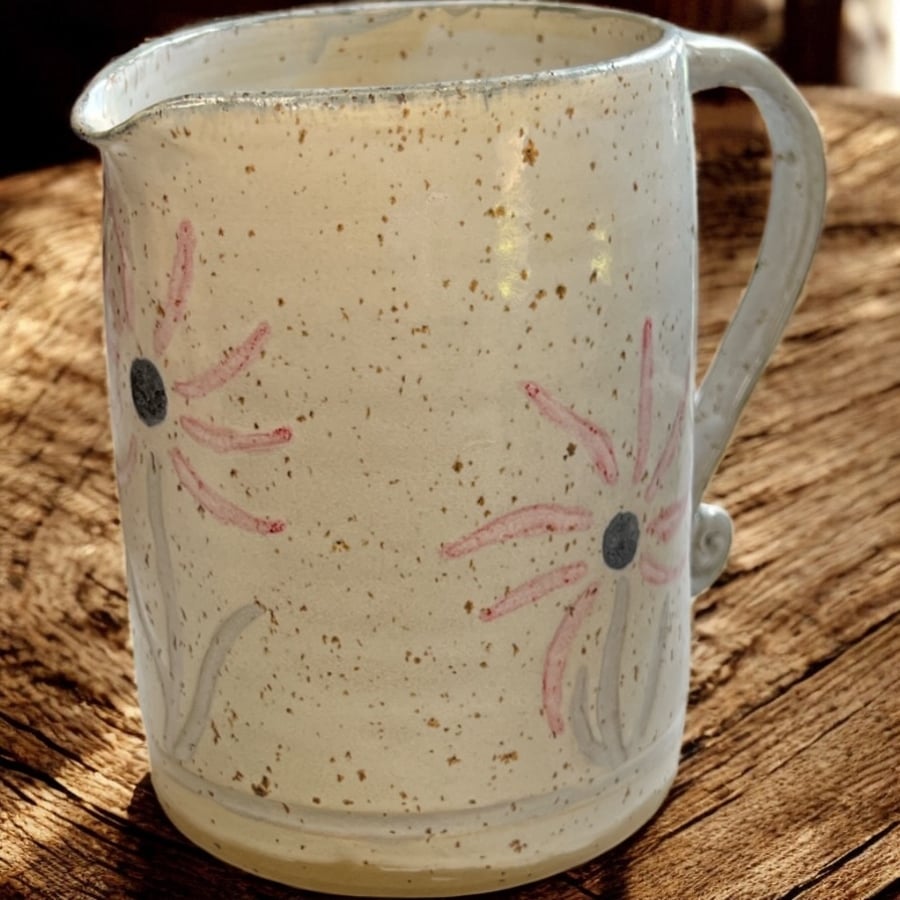 Hand thrown flower jug