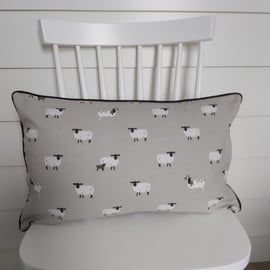 Sophie Allport Sheep   Cushion with Black Piping