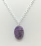 Handcrafted Wire Wrapped Amethyst,Minimalist,Single Bead pendant,Spirituality - Image 2